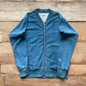 Champion Washed Indigo Blue Reverse Weave Sweat Zip Jacket (loose 100-105size) - With Homie 위드호미