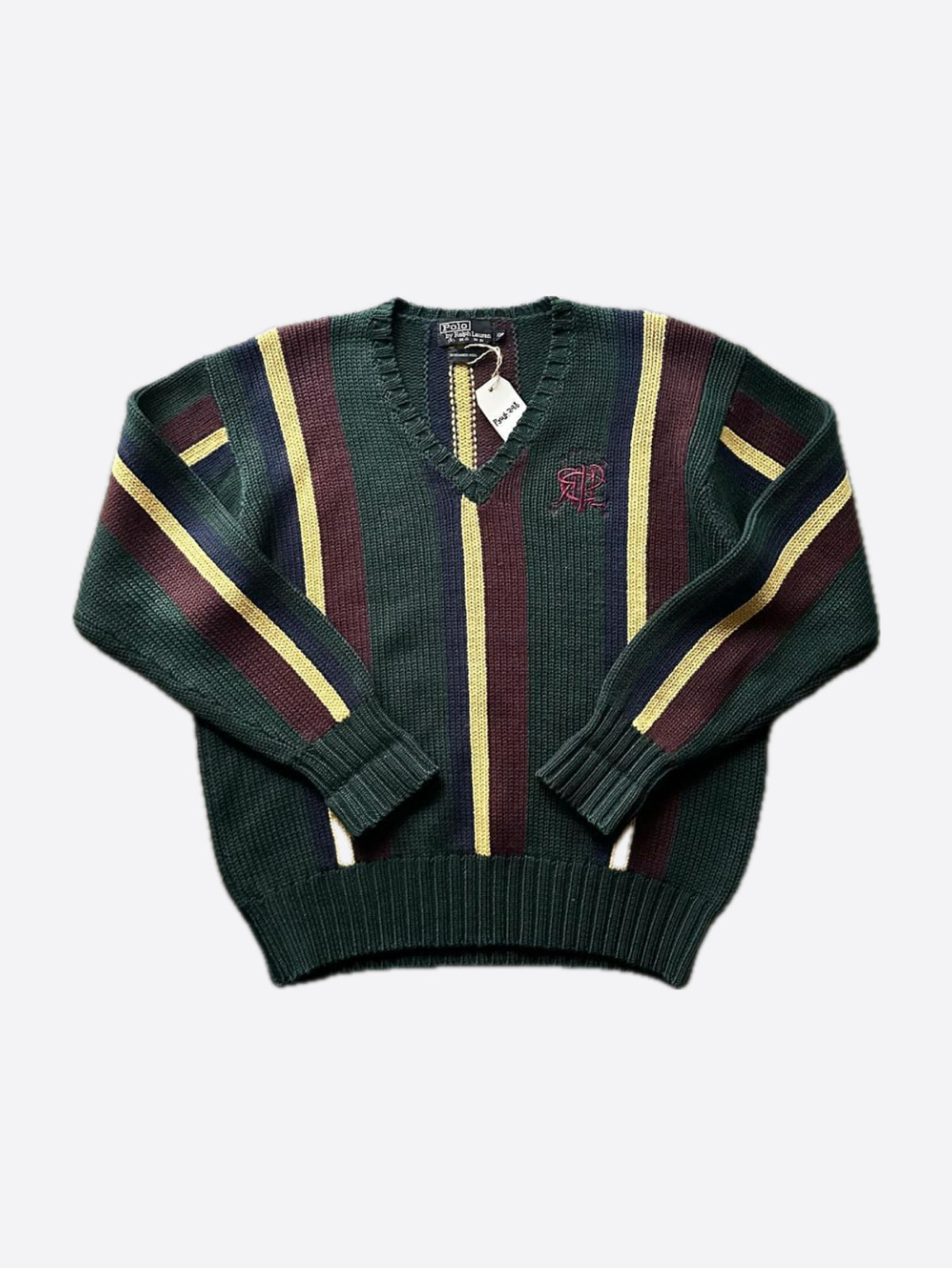 80s Polo Ralph Lauren Shaker Wool Scribble Cricket Sweater (105size) - With Homie 위드호미
