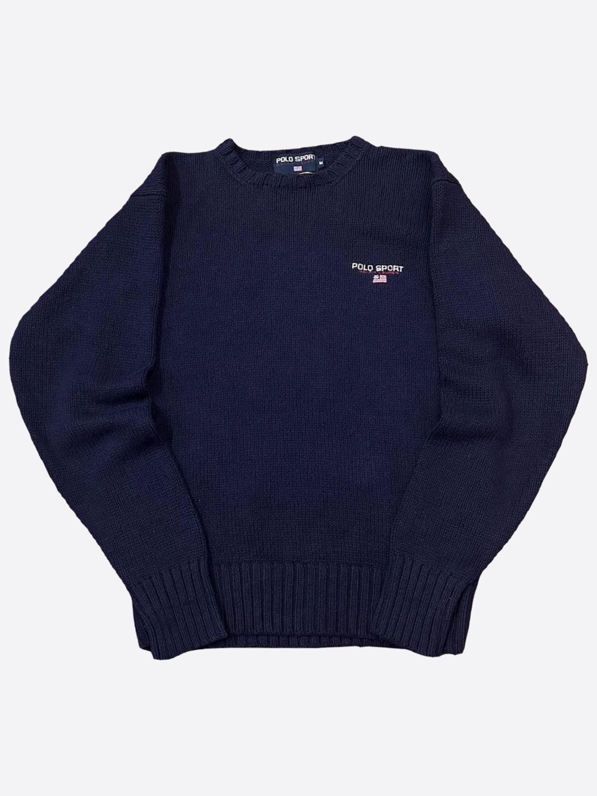 Spell Out Navy Cotton Sweater (100size) - With Homie 위드호미