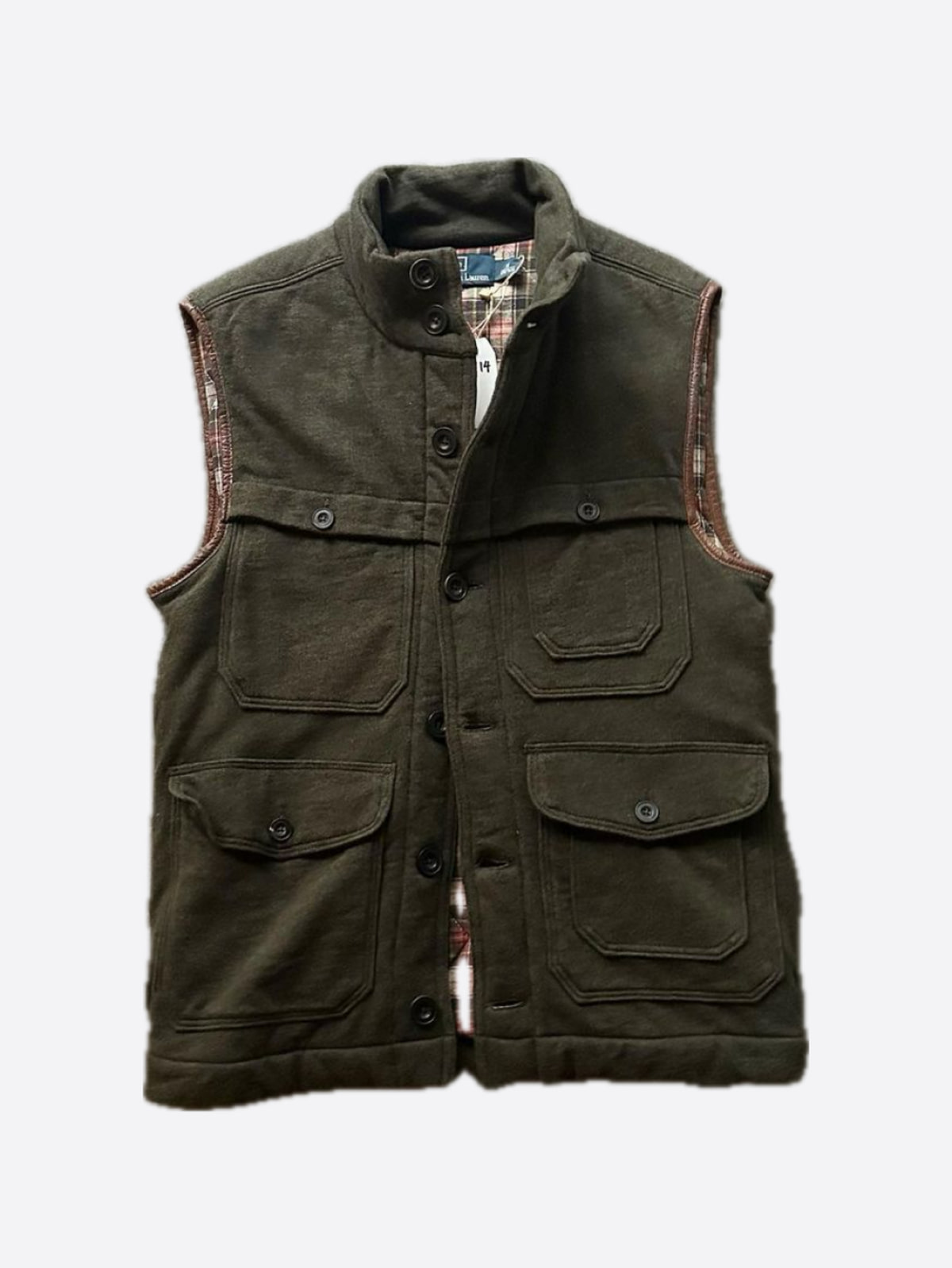 Polo Ralph Lauren Leather Trim Wool Hunting Vest (M size) - With Homie 위드호미