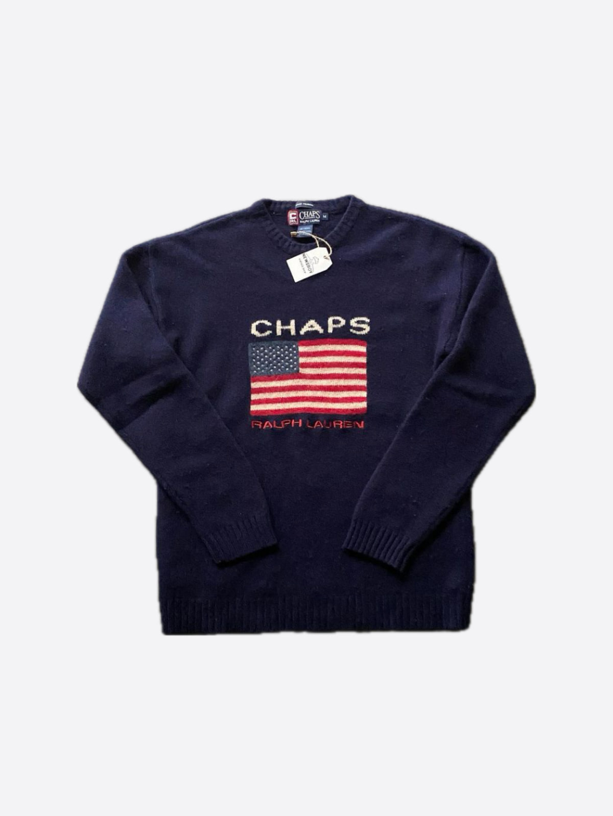 Chaps Ralph Lauren Navy Lambswool Flag Sweater (100size) - With Homie 위드호미