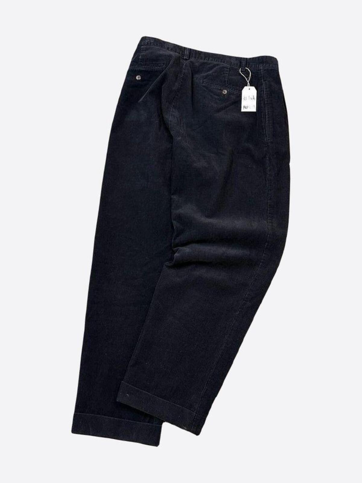 2-Tuck Black Corduroy Trouser (33inch) - With Homie 위드호미
