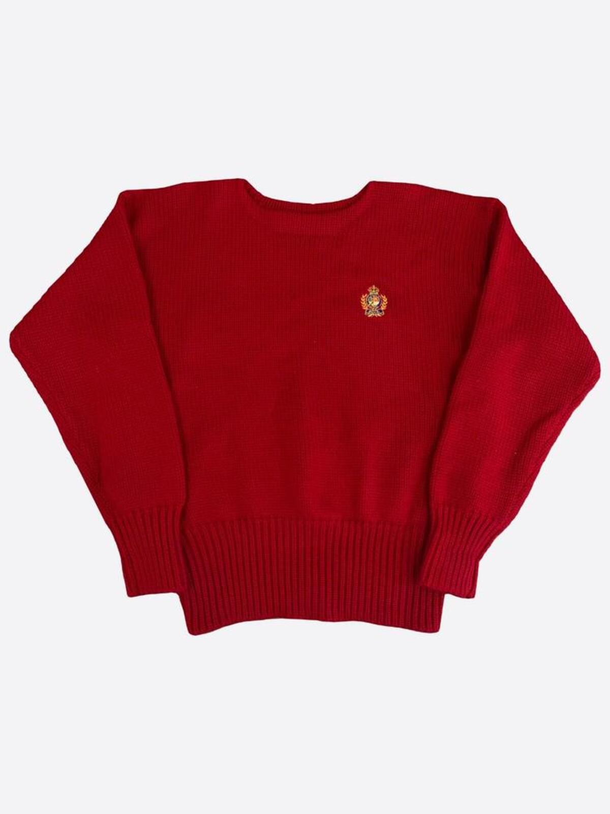 1980&#039;s Crown Crest Logo Boat Neck Sweater (105size) - With Homie 위드호미