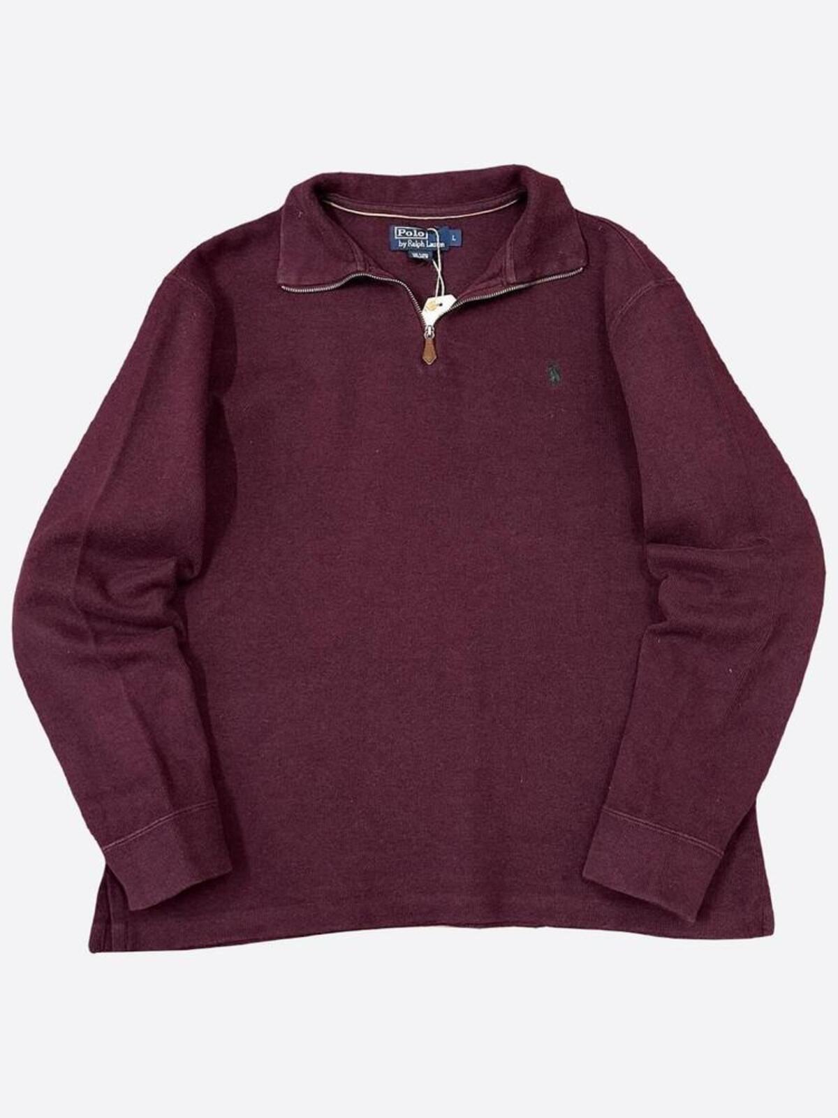 Burgundy Quarter Zip-up Sweater (105size) - With Homie 위드호미