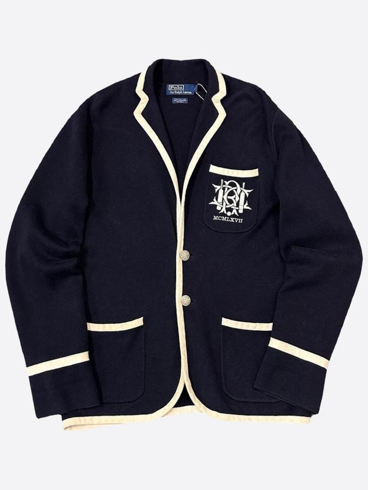 Scribble Logo Navy Piping Rowing Blazer (100size) - With Homie 위드호미