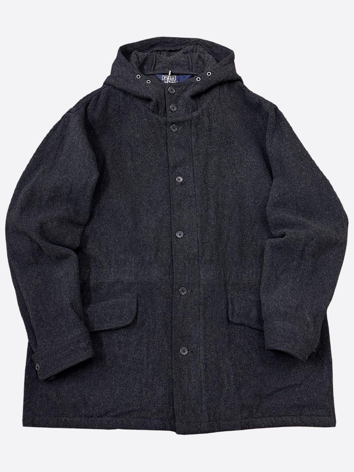 Charcoal Wool Hood Coat (110size)